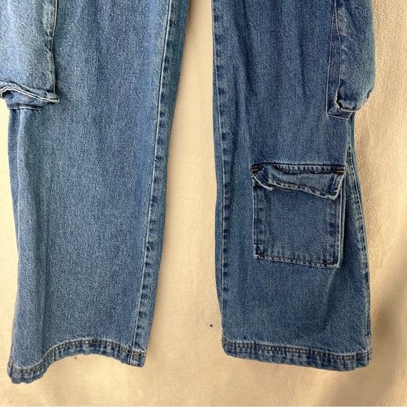 PacSun Jeans Womens Size 25 90's Baggy Wide Leg Cargo Multi-Pocket Mid Waist - Picture 4 of 10